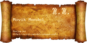Movik Mendel névjegykártya